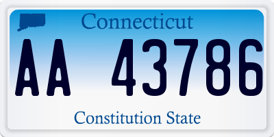 CT license plate AA43786
