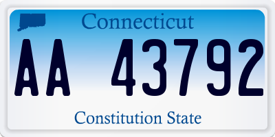 CT license plate AA43792