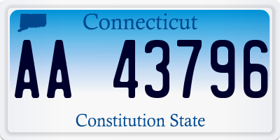 CT license plate AA43796