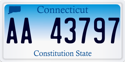 CT license plate AA43797