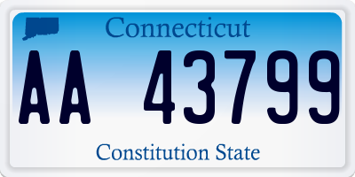 CT license plate AA43799