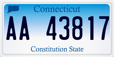 CT license plate AA43817