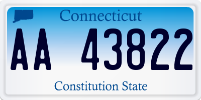 CT license plate AA43822