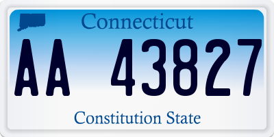 CT license plate AA43827