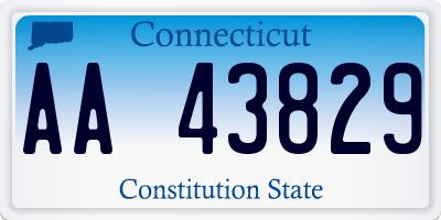 CT license plate AA43829