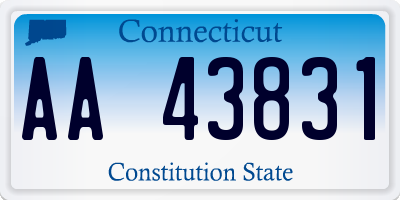 CT license plate AA43831