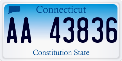 CT license plate AA43836