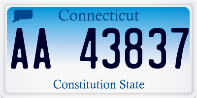 CT license plate AA43837