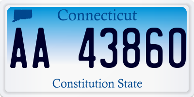 CT license plate AA43860