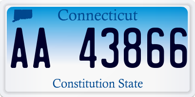 CT license plate AA43866