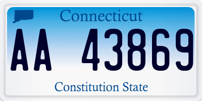 CT license plate AA43869