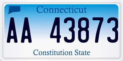 CT license plate AA43873