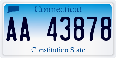 CT license plate AA43878