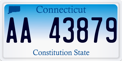 CT license plate AA43879