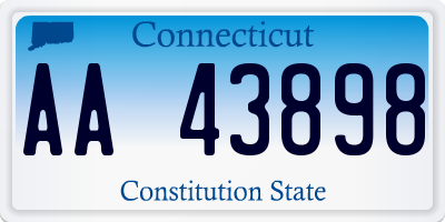 CT license plate AA43898