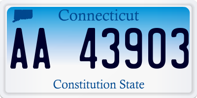 CT license plate AA43903