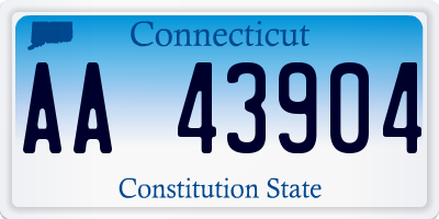 CT license plate AA43904