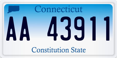CT license plate AA43911