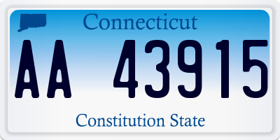 CT license plate AA43915