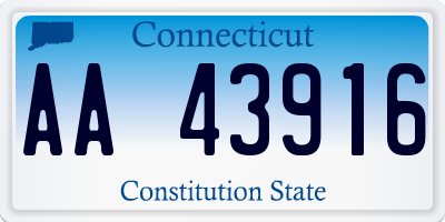 CT license plate AA43916