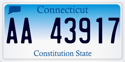 CT license plate AA43917