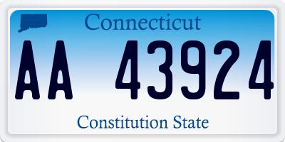 CT license plate AA43924