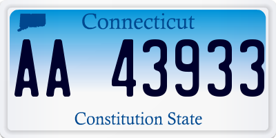 CT license plate AA43933