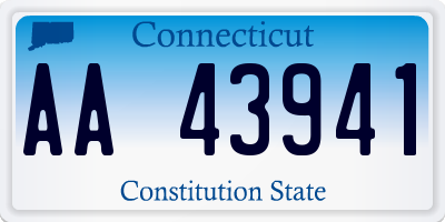 CT license plate AA43941