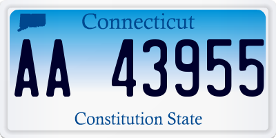 CT license plate AA43955