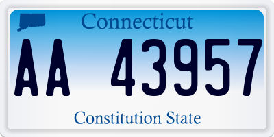 CT license plate AA43957