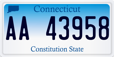 CT license plate AA43958