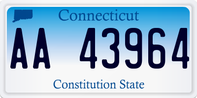 CT license plate AA43964