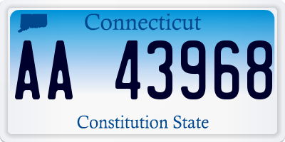 CT license plate AA43968