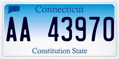 CT license plate AA43970