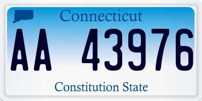 CT license plate AA43976