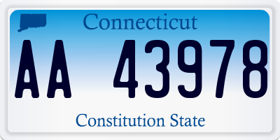 CT license plate AA43978