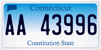 CT license plate AA43996