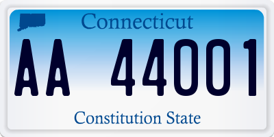 CT license plate AA44001
