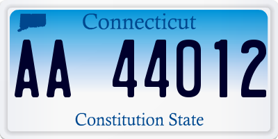 CT license plate AA44012