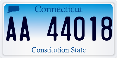 CT license plate AA44018