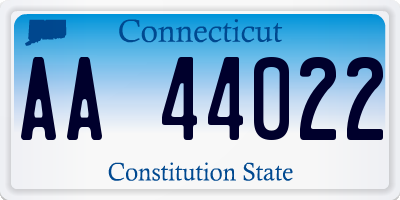 CT license plate AA44022