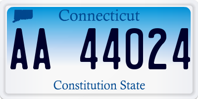 CT license plate AA44024