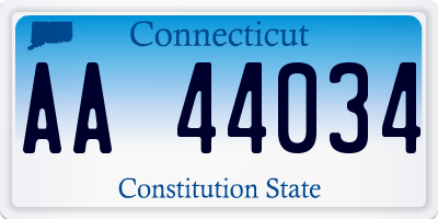 CT license plate AA44034