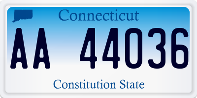CT license plate AA44036