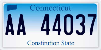 CT license plate AA44037