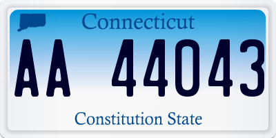 CT license plate AA44043