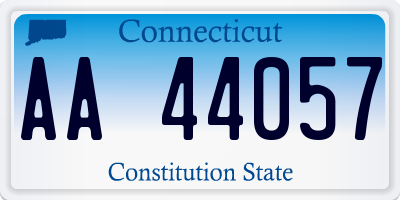 CT license plate AA44057