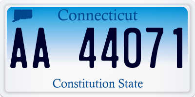 CT license plate AA44071
