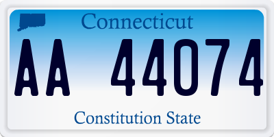 CT license plate AA44074