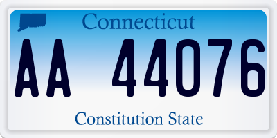 CT license plate AA44076
